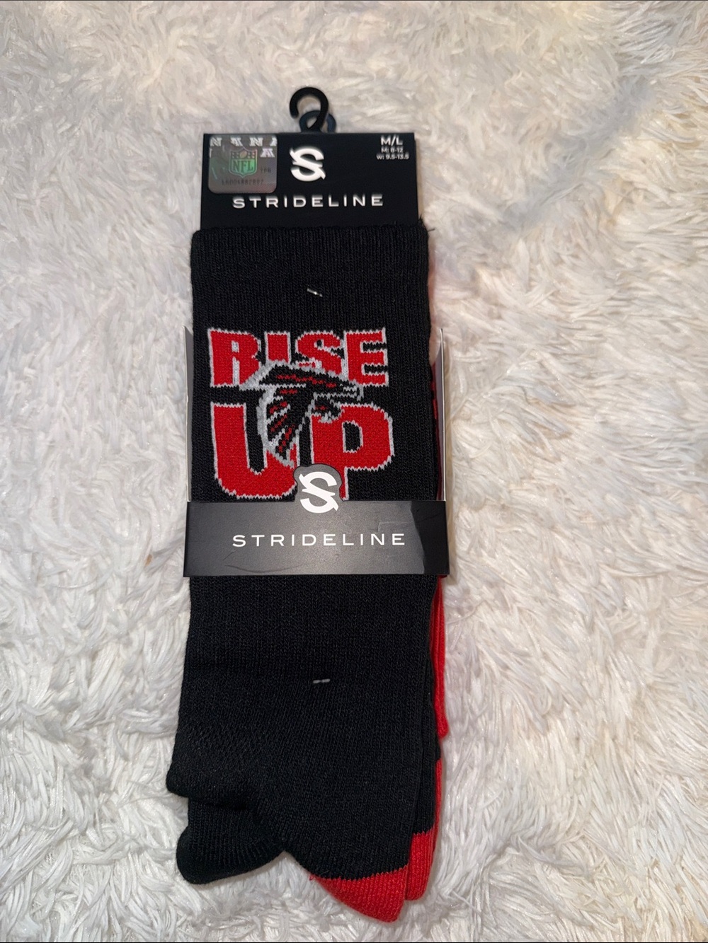 Strideline Men’s Black & Red 'Rise Up' Athletic Crew Socks